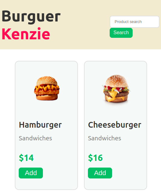 Kenzie Burger mobile app image